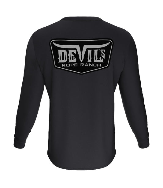 Badge Design Long Sleeve T-shirt Charcoal