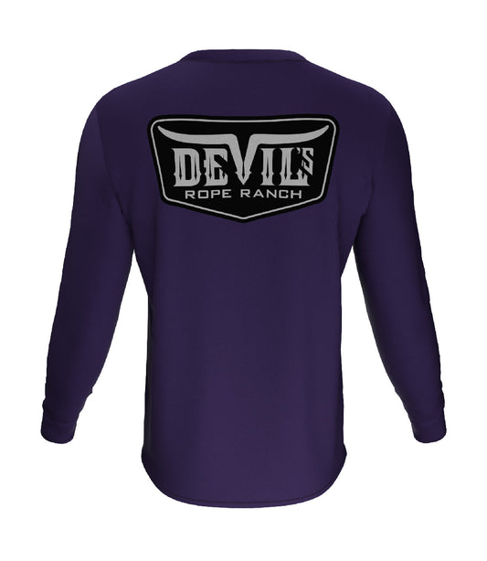 Badge Design Long Sleeve T-shirt Deep Purple