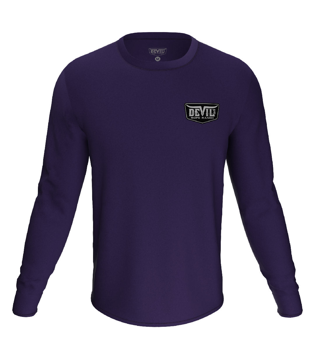 Badge Design Long Sleeve T-shirt Deep Purple