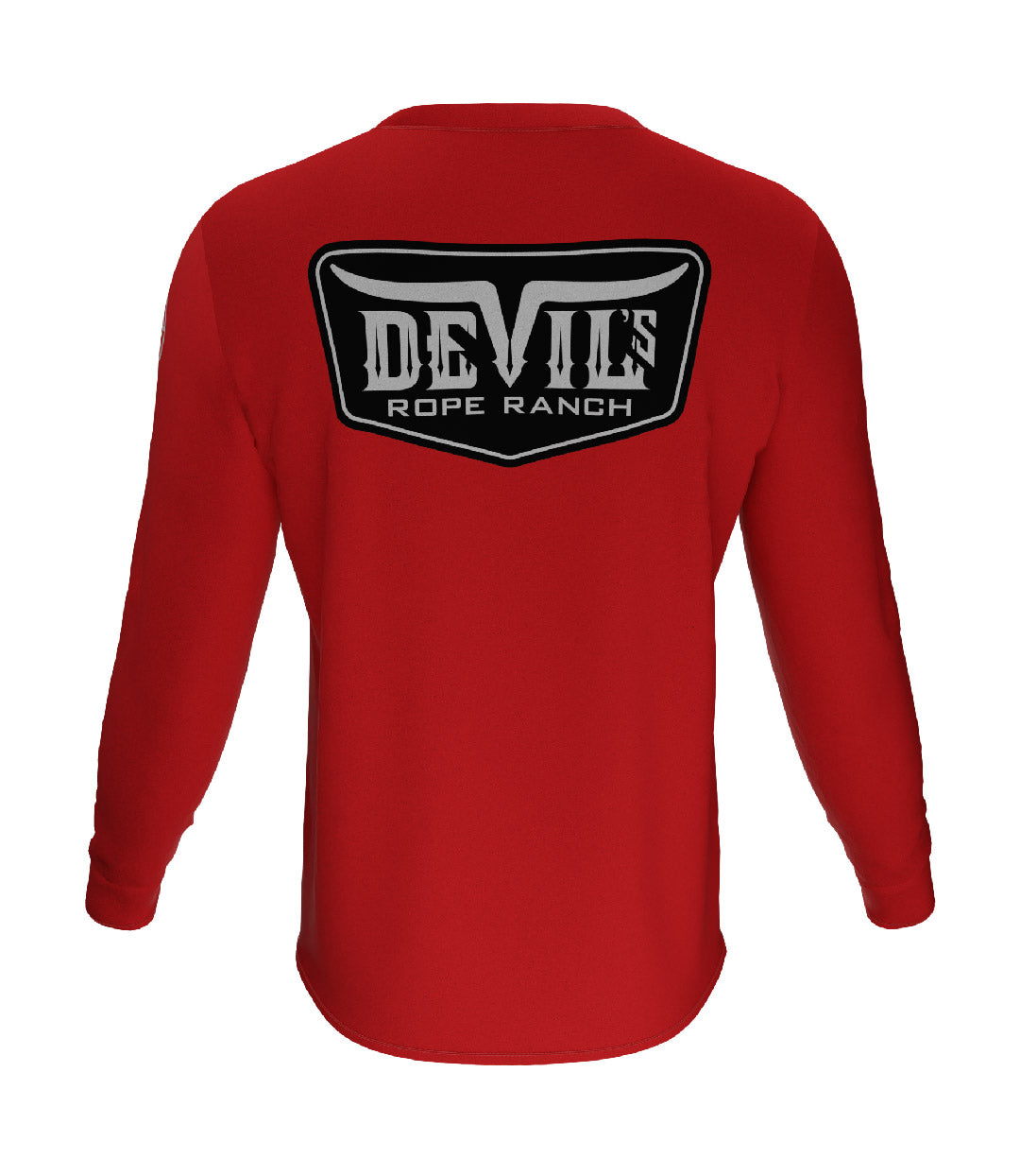 Badge Design Long Sleeve T-shirt True Red