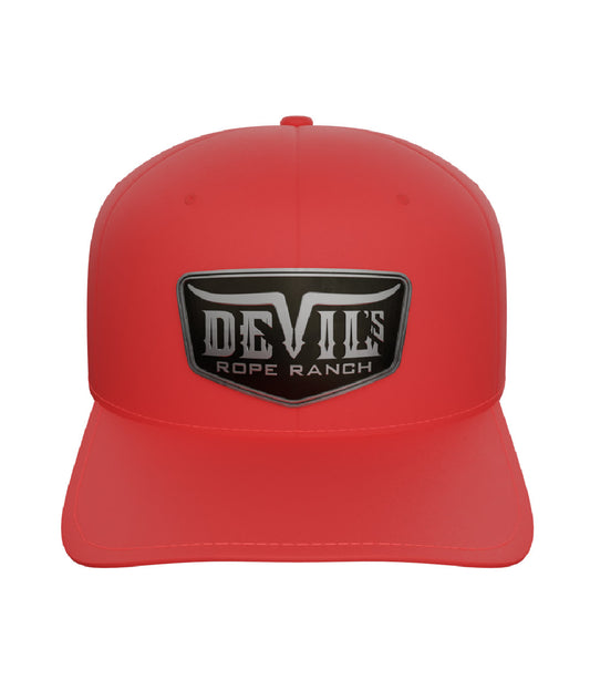 Metal Badge Design Baseball Hat Red