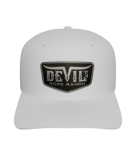 Metal Badge Design Baseball Hat White