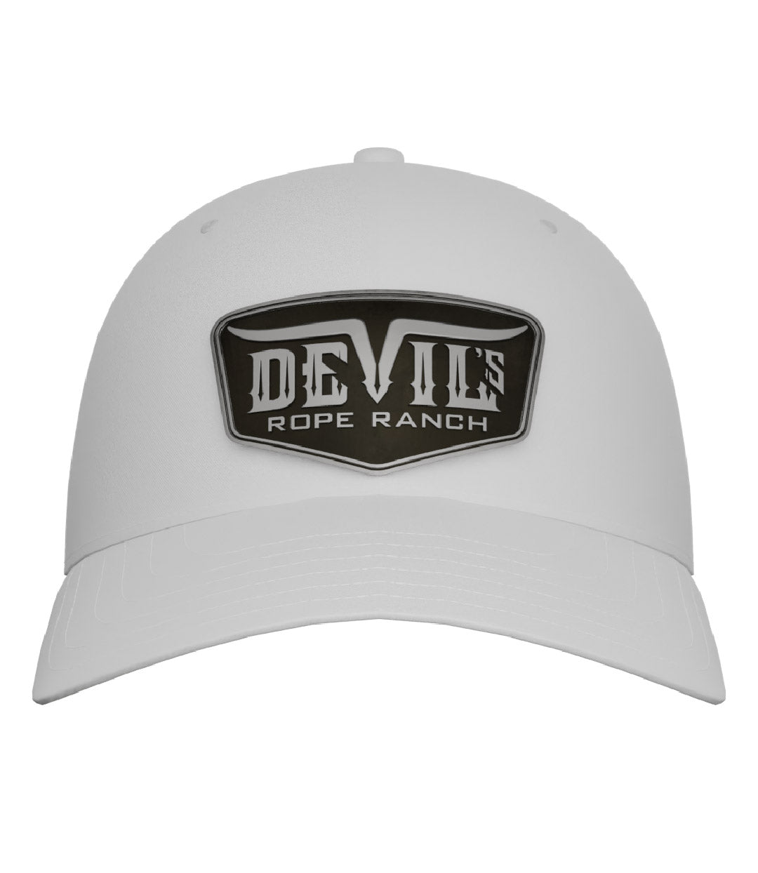 Metal Badge Design Adjustable Cap White