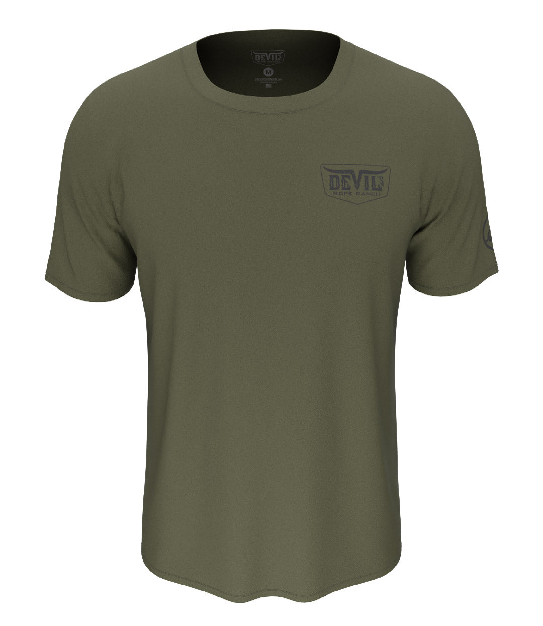 Distress Buffalo Design T-shirt Military Green