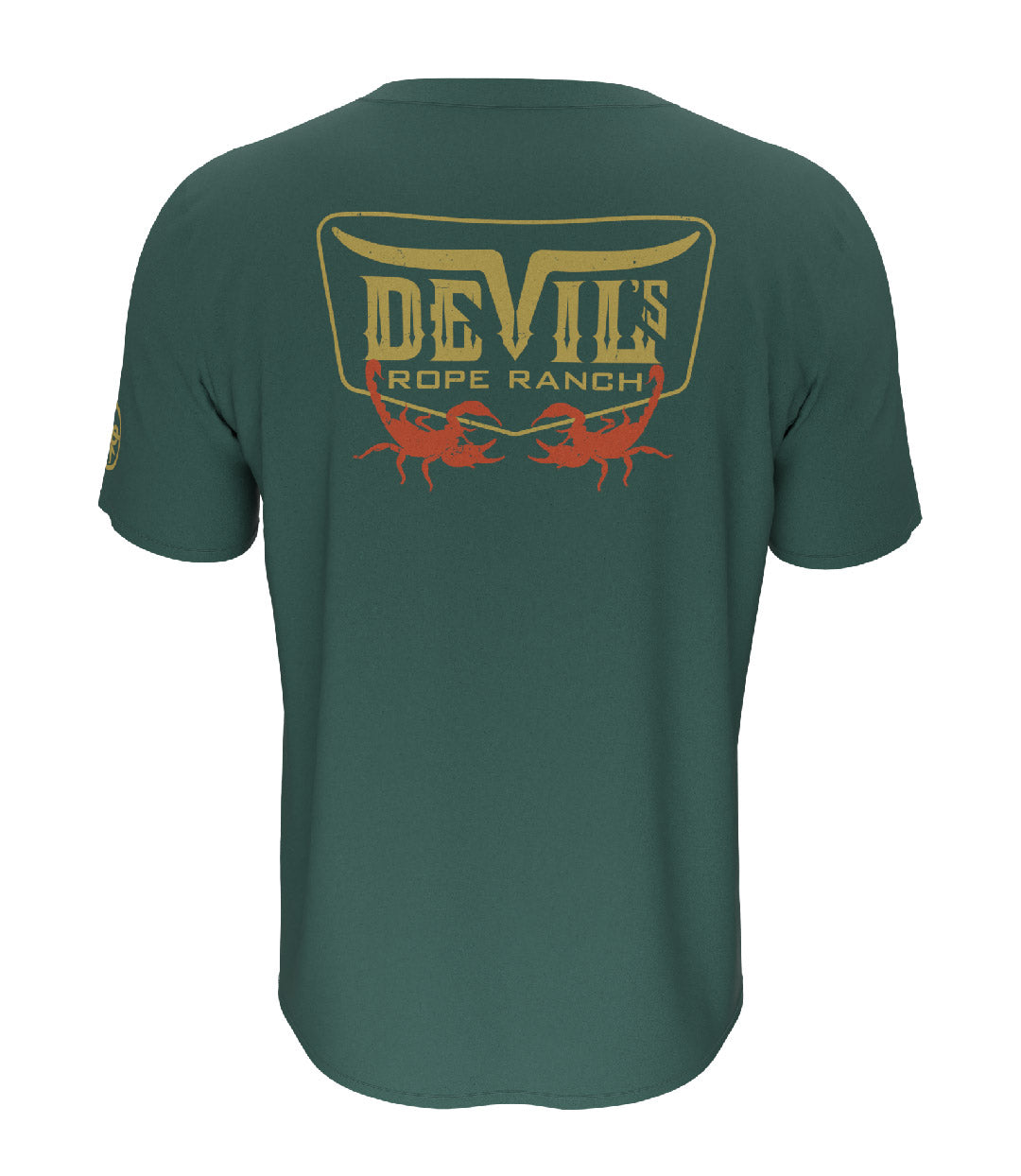 Distress Scorpion Design T-shirt Forest Green