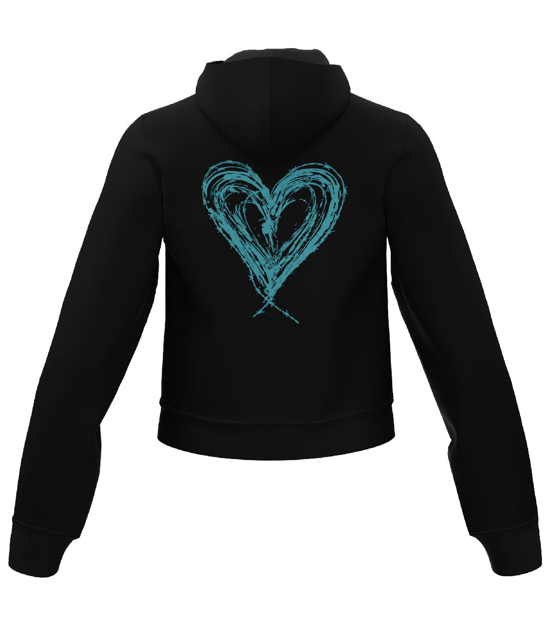 Heart Design Hoodie Black/Blue