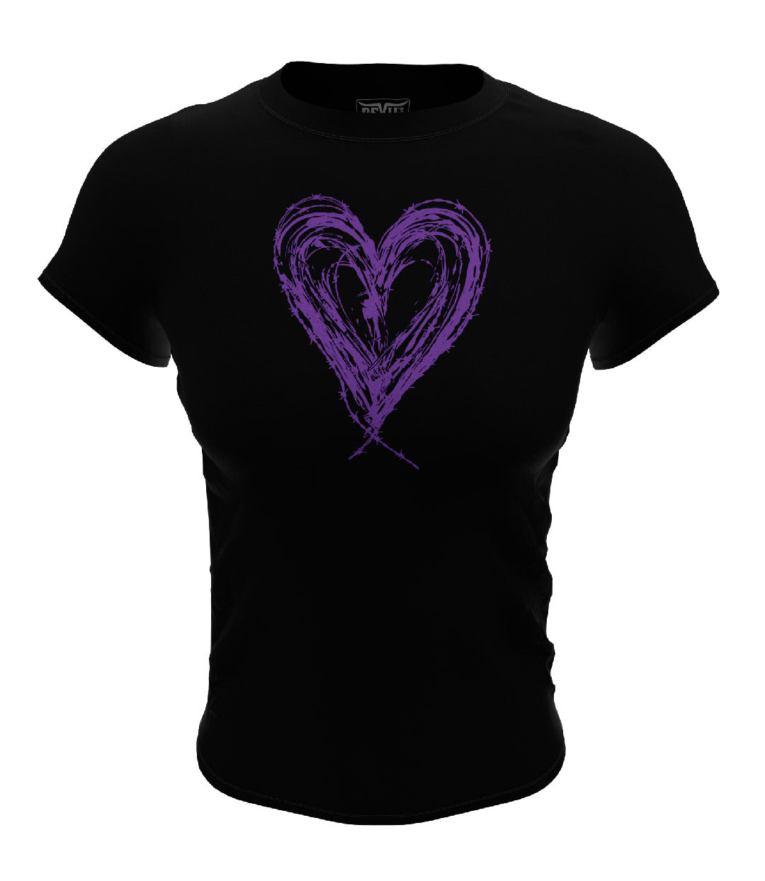 Heart Design T-shirt Black/Lavender