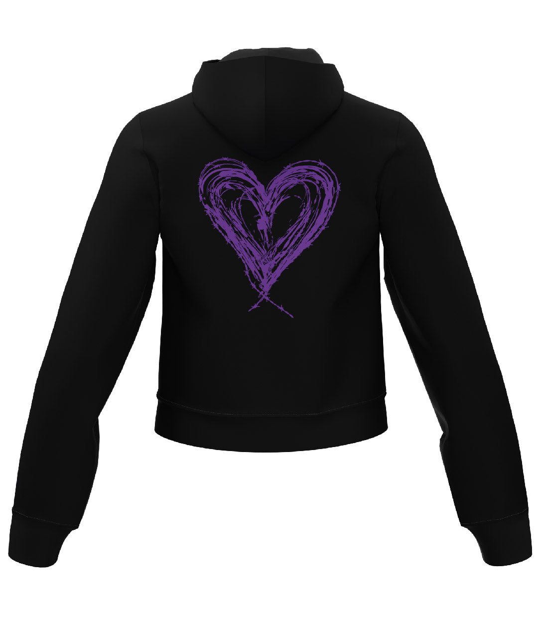 Heart Design Hoodie Black/Lavender