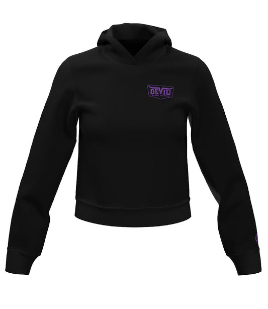 Heart Design Hoodie Black/Lavender