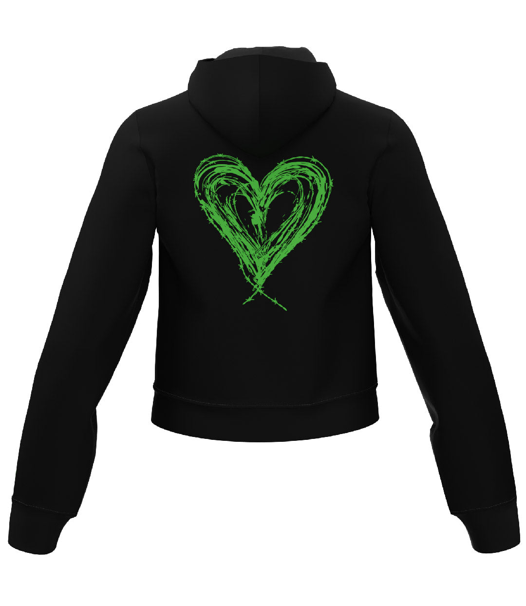 Heart Design Hoodie Black/Neon Lime