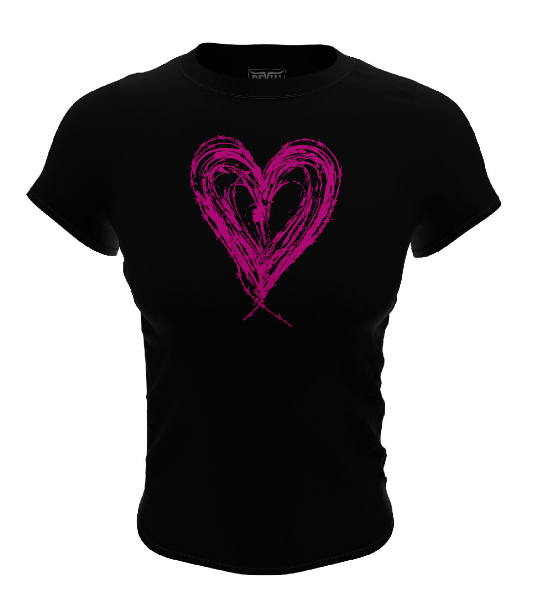 Heart Design T-shirt Black/Neon Pink