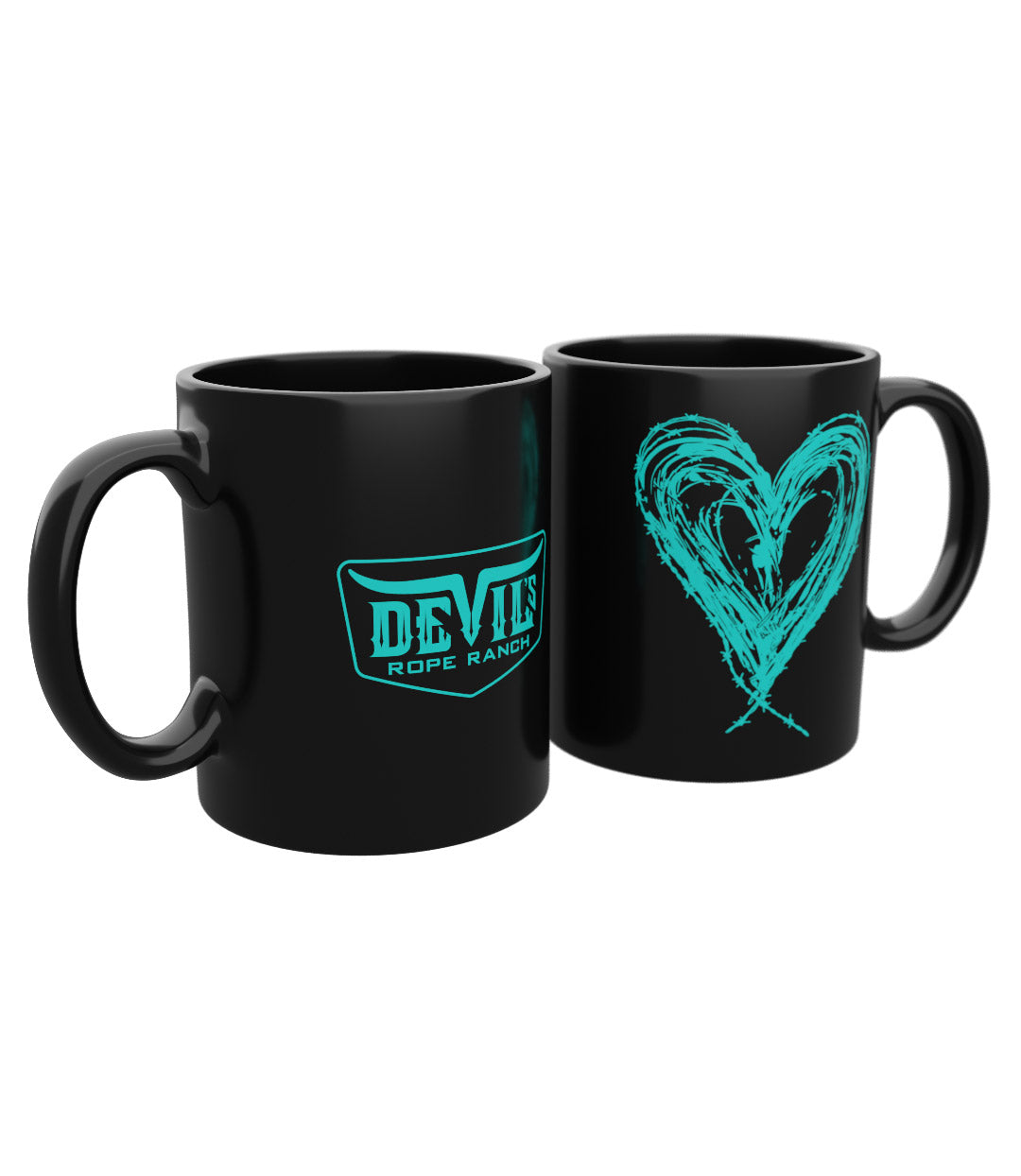 Heart Design Coffee Mug Black/Blue