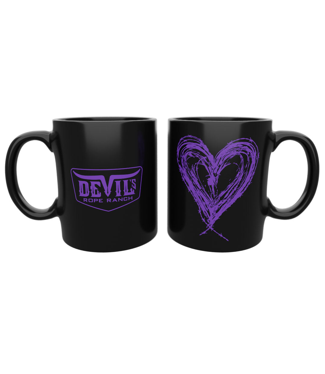 Heart Design Coffee Mug Black/Lavender