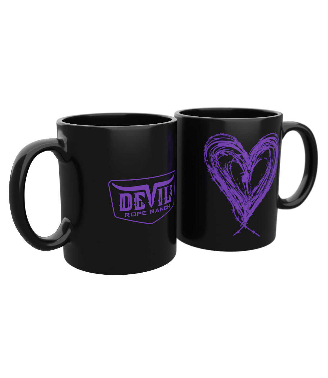 Heart Design Coffee Mug Black/Lavender