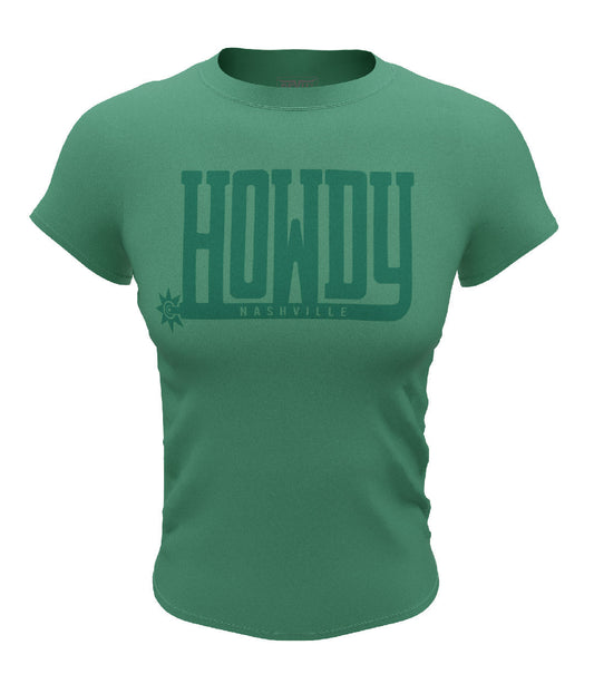 Howdy Nashville Design T-shirt  Apple Green