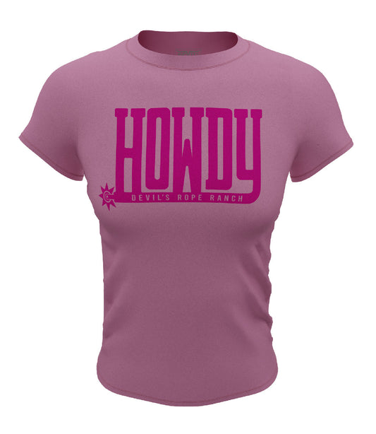 Howdy DRR Design T-shirt Hot Pink