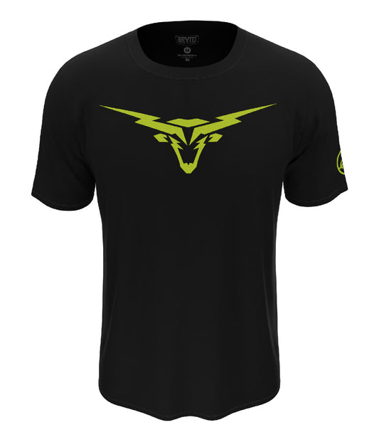 LongHorn Bolt Design T-shirt Black/Neon Yellow