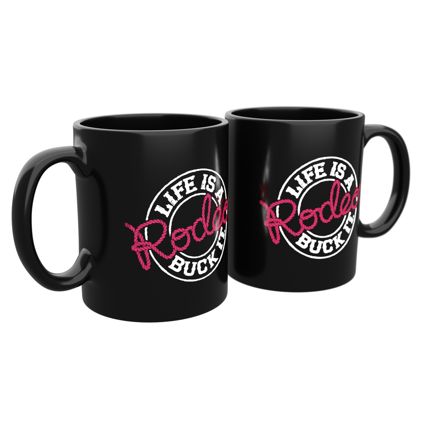 Rodeo Design Coffee Mug Black/Pink/White