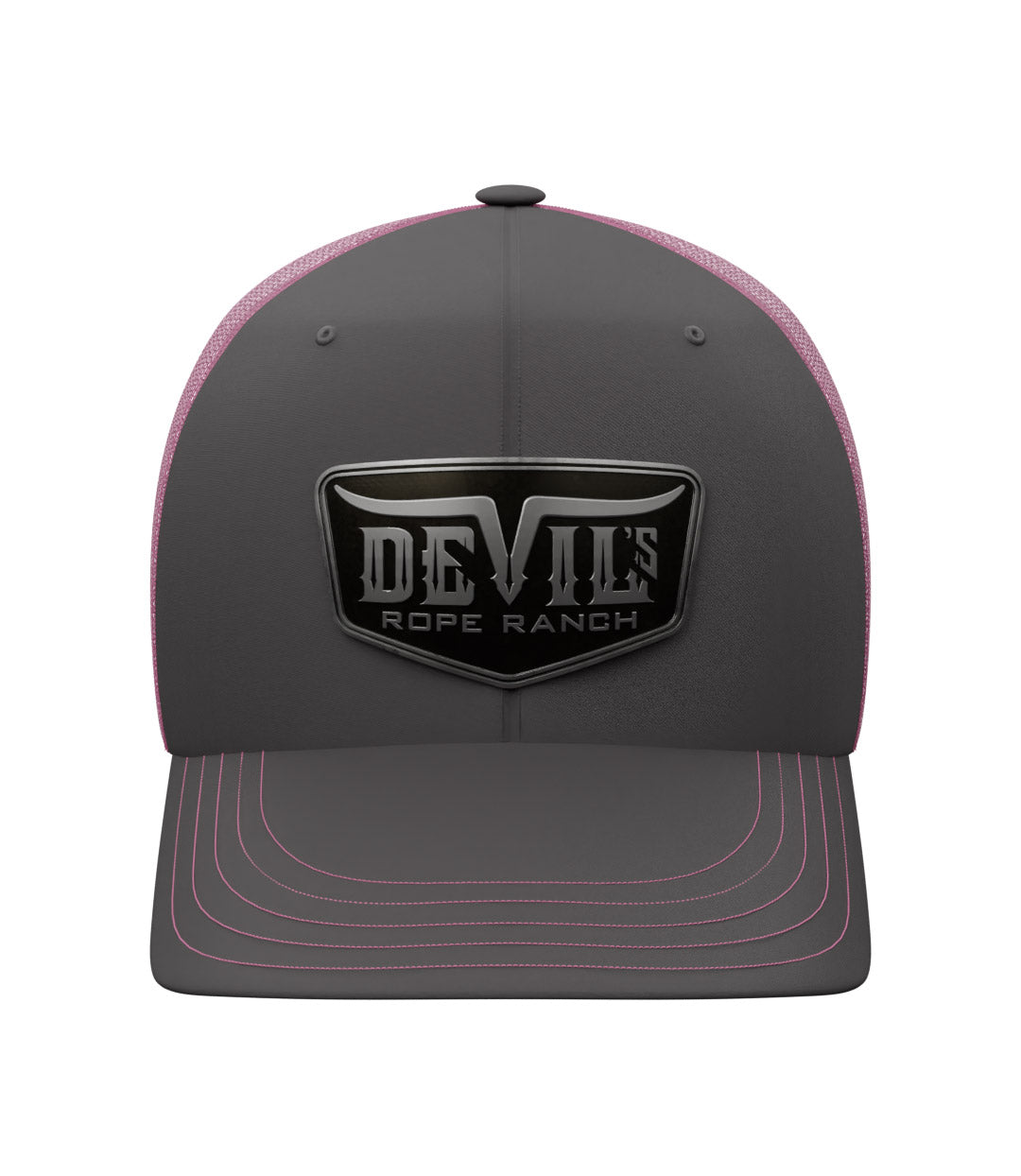 Metal Badge Design Trucker Cap Charcoal/Neon Pink