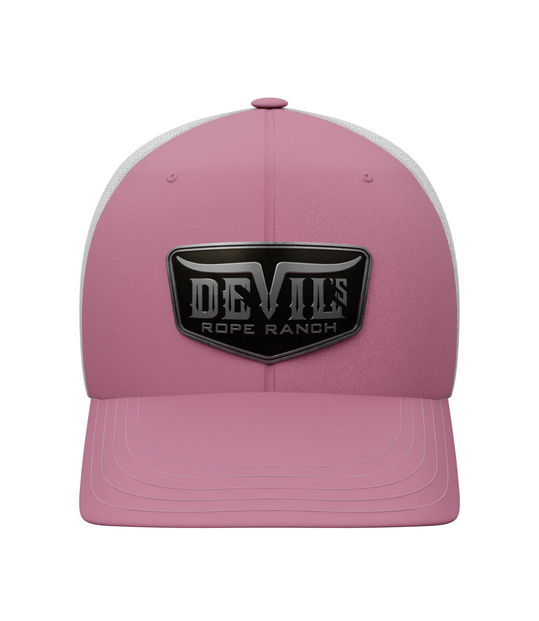 Metal Badge Design Trucker Cap Hot Pink/White