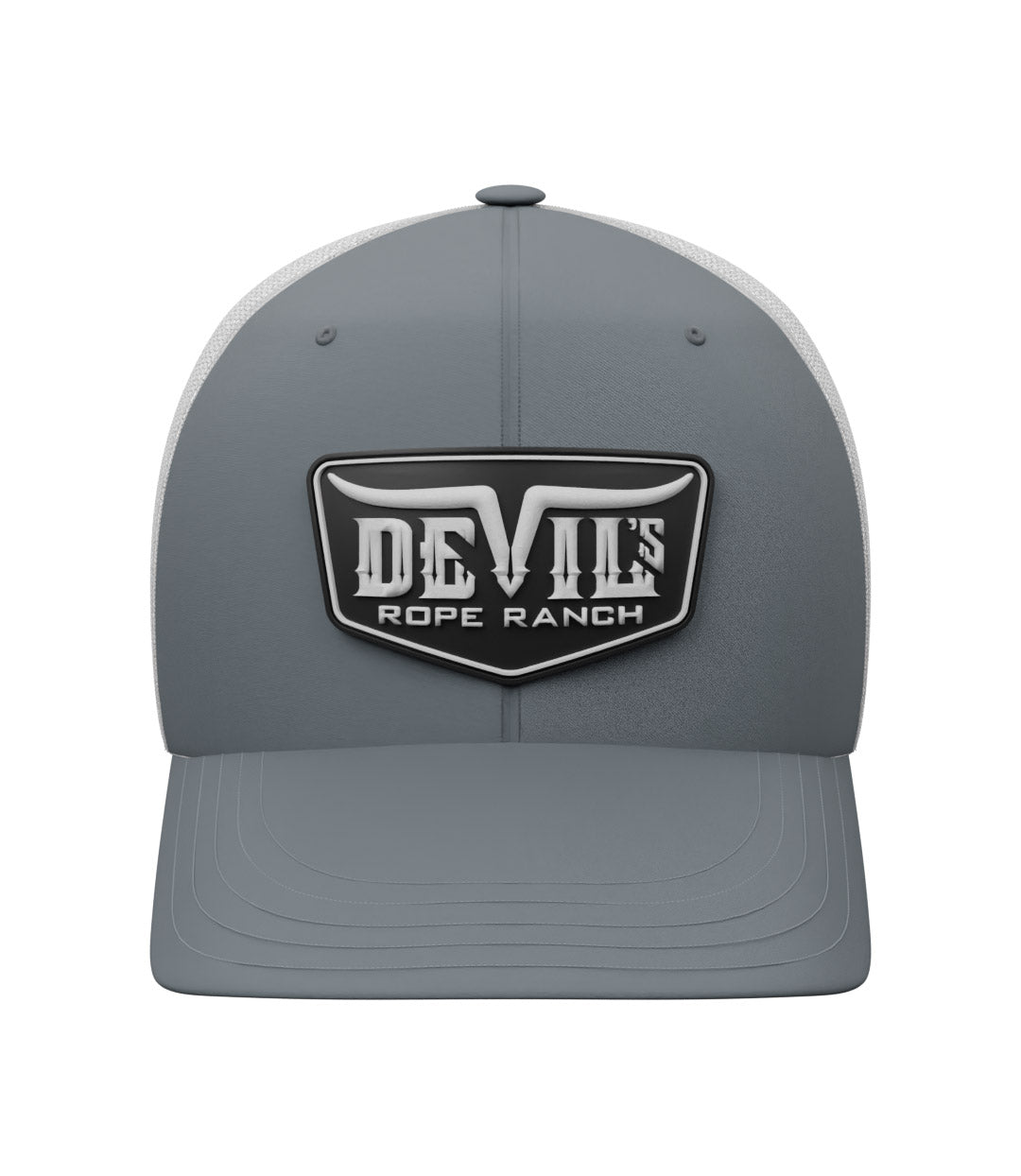 PVC Badge Design Trucker Cap Heather Grey/White