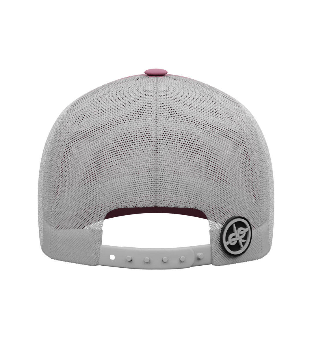 Metal Badge Design Trucker Cap Hot Pink/White