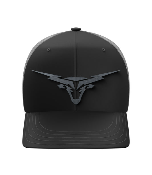 Embroidered LongHorn Bolt Design Trucker Cap CoolGray/Black/Charcoal