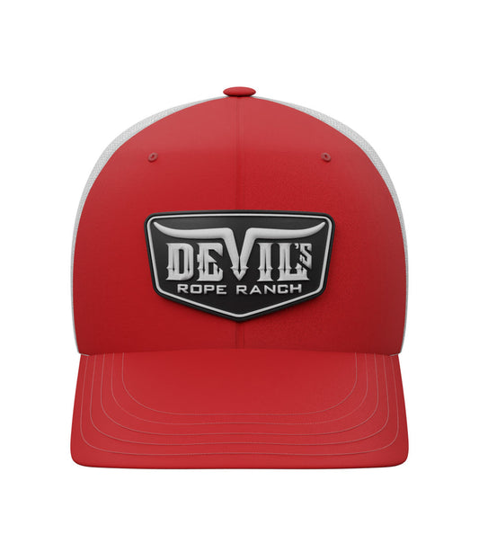 PVC Badge Design Trucker Cap Red/White