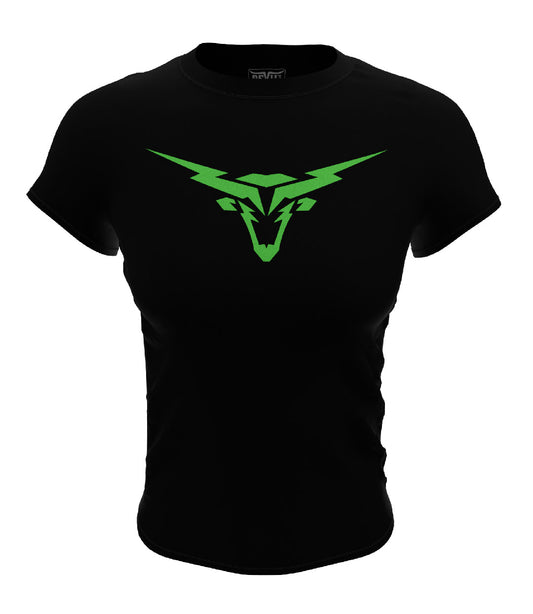 LongHorn Bolt Design T-shirt Black/Neon Green